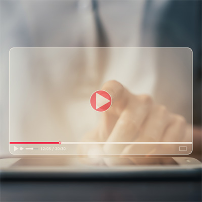 This image shows a digital interface for video playback on a smartphone or tablet screen.